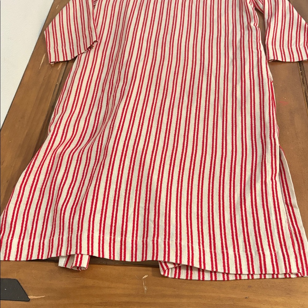 Raquel Allegra Red and Cream Duster Dress Size 2 - Picture 11 of 15